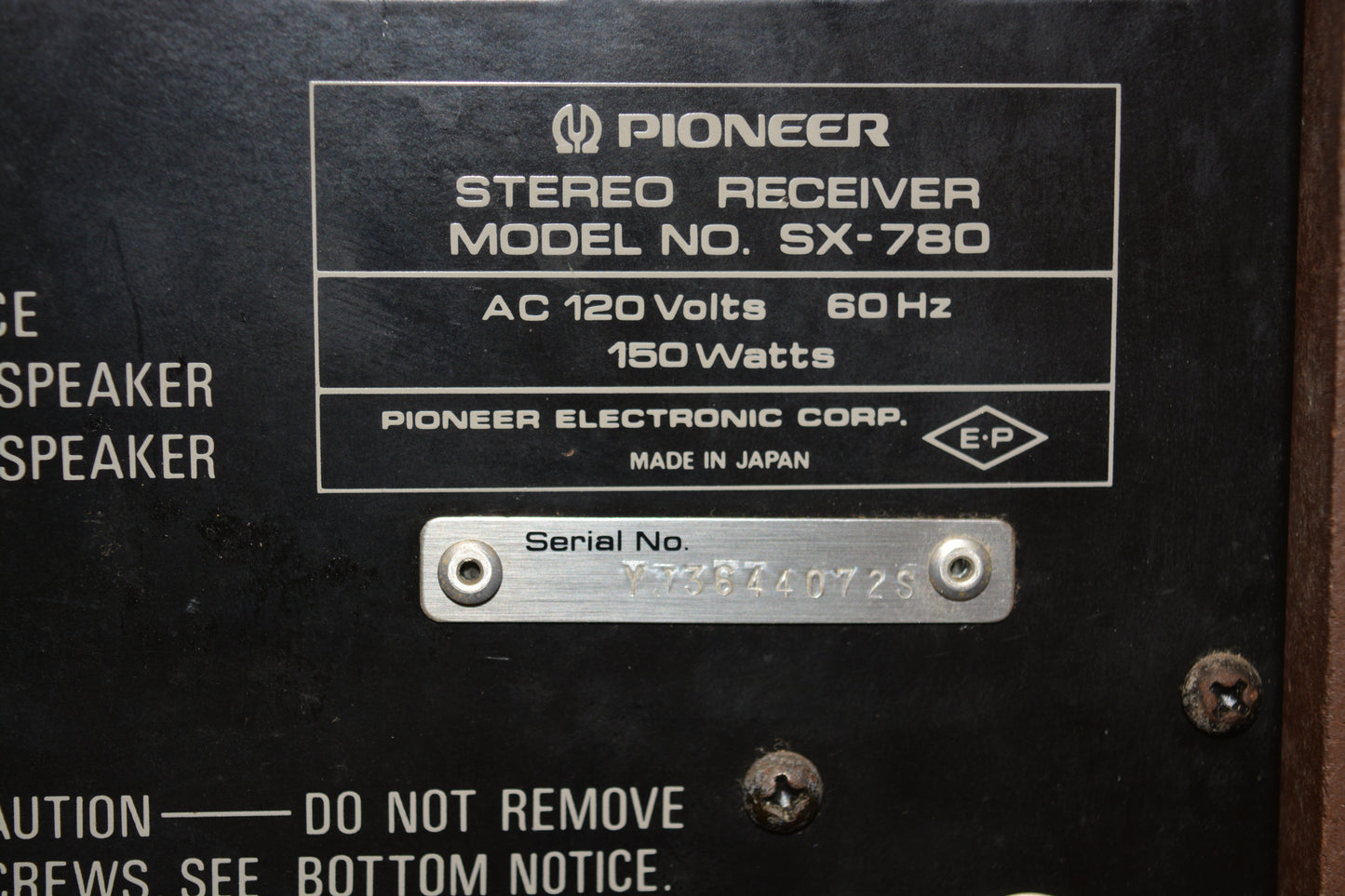 **SERVICED** Pioneer SX-780 Vintage Stereo Receiver **WORKING** #3