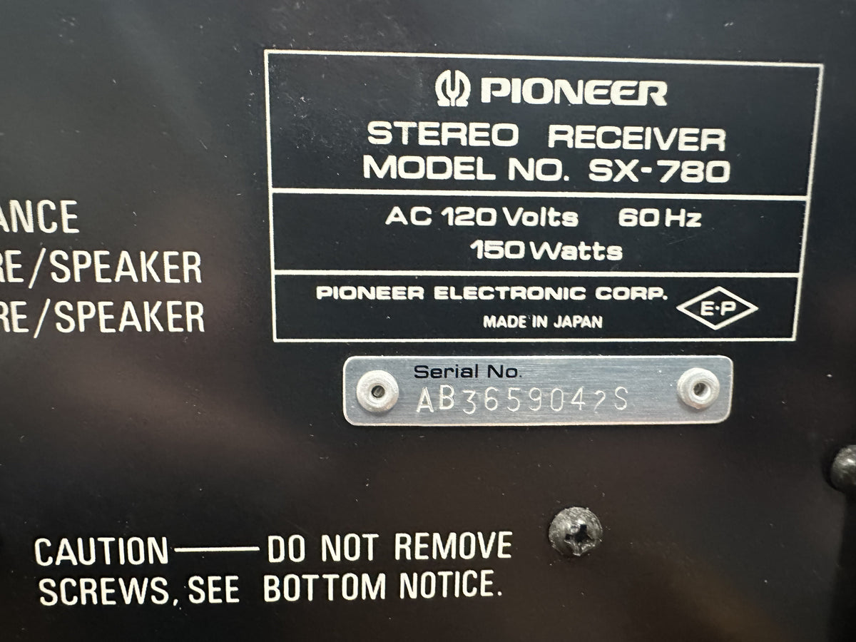Pioneer SX-780 Vintage Stereo Receiver **SERVICED & WORKING** 9-20-2026