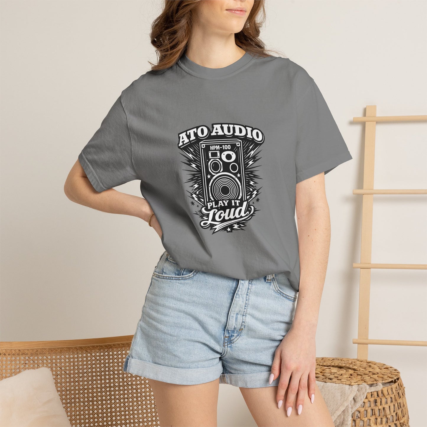 Audio Speaker Vintage T-Shirt — "Play It Loud" Graphic Tee