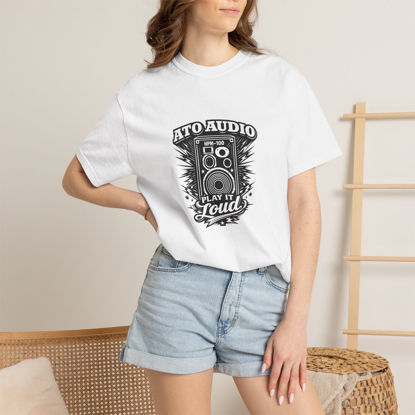Audio Speaker Vintage T-Shirt — "Play It Loud" Graphic Tee