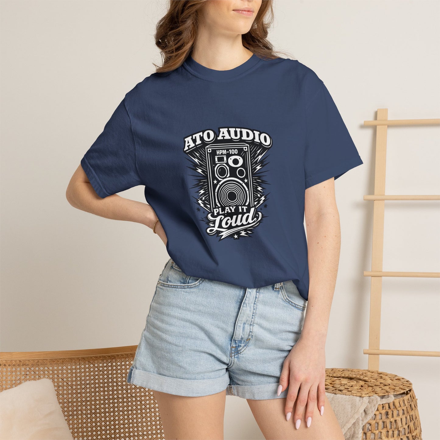 Audio Speaker Vintage T-Shirt — "Play It Loud" Graphic Tee