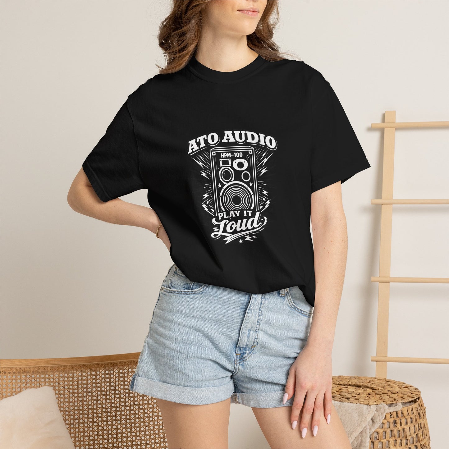 Audio Speaker Vintage T-Shirt — "Play It Loud" Graphic Tee