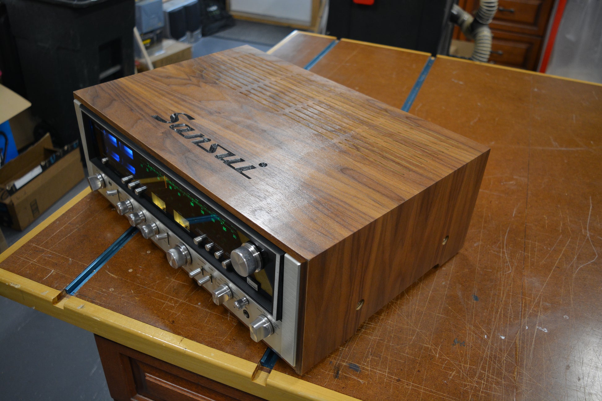 Sansui Nuova Custodia Legno S90 Holzkiste Armadietto 9090DB 9090 - Foto 2