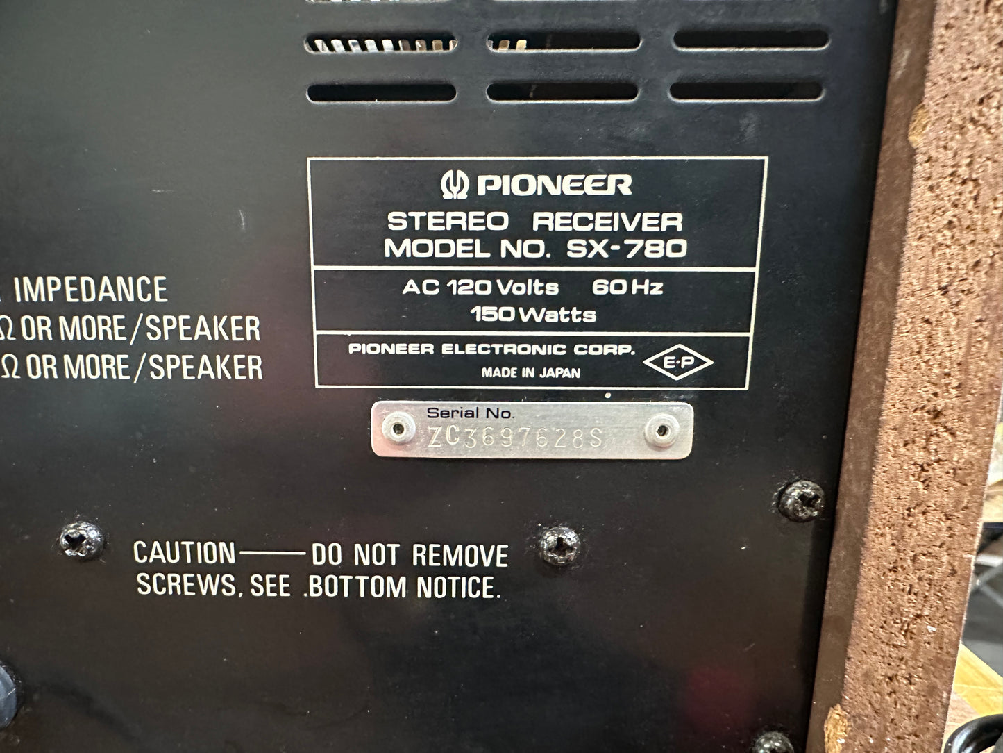 **SERVICED** Pioneer SX-780 Vintage Stereo Receiver **WORKING** 3-9-2026
