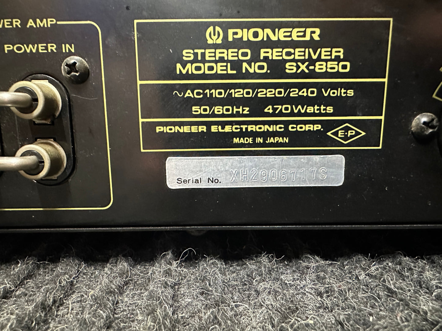 **SERVICED** Pioneer SX-850 Vintage Stereo Receiver